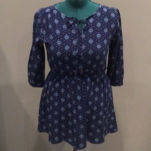 Forever 21 Boho style mini dress, L, blue design